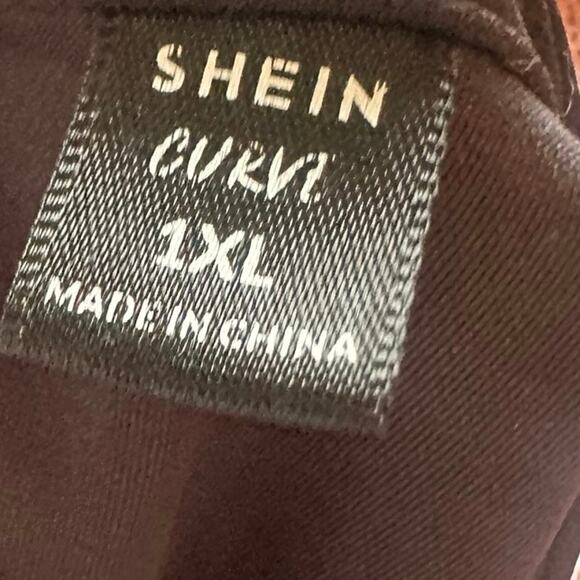 SHEIN Curve Black Dress with Sheer Polka Dot Sleeves 1XL - Picture 4 of 5